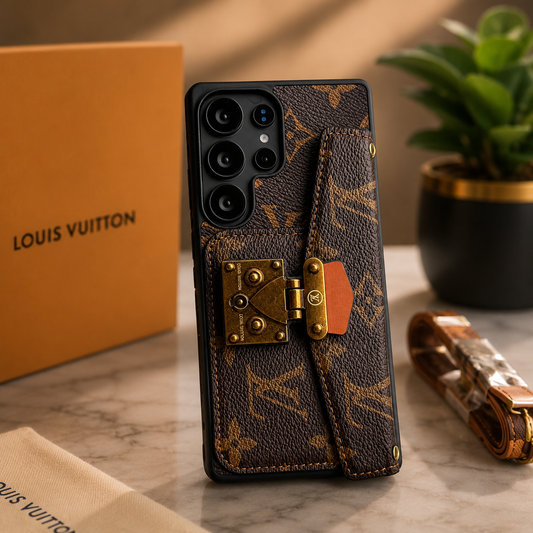 Luxus Monogramm Handyhülle mit Kartenfach & Schultergurt