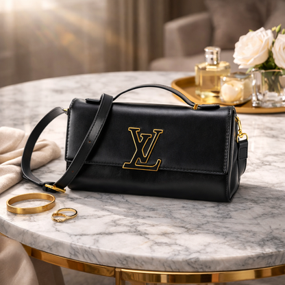 Luxuriöse Lederhandtasche mit Schulterriemen