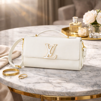 Luxuriöse Lederhandtasche mit Schulterriemen