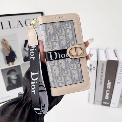 Luxuriöse Wallet-Handyhülle mit Handschlaufe
