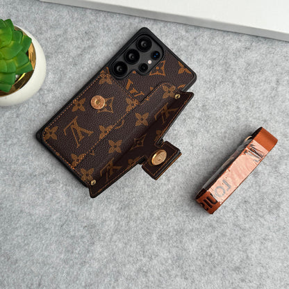 Luxus Monogramm Handyhülle mit Kartenfach & Schultergurt