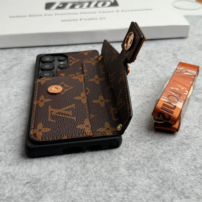 Luxus Monogramm Handyhülle mit Kartenfach & Schultergurt