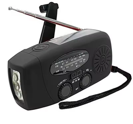Noodradio Powerbank  Dynamo, Zaklamp & Solar Oplader 4-in-1