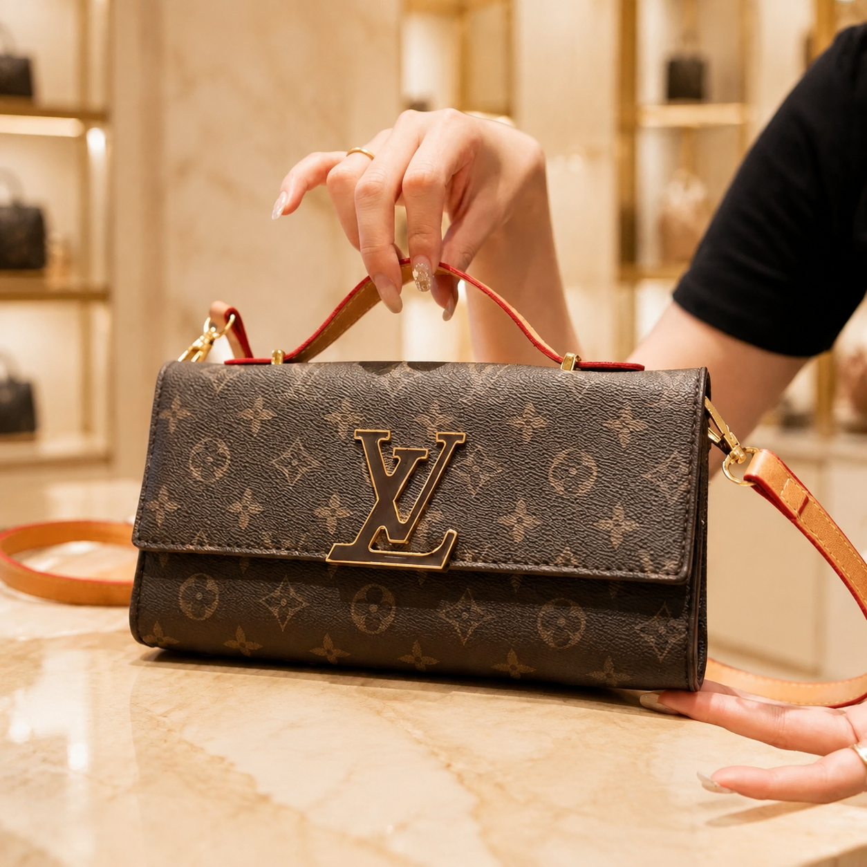 Luxe Textur-Handtasche