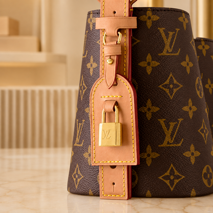 Monogramm Basket-Schultertasche – Hardwaredetail