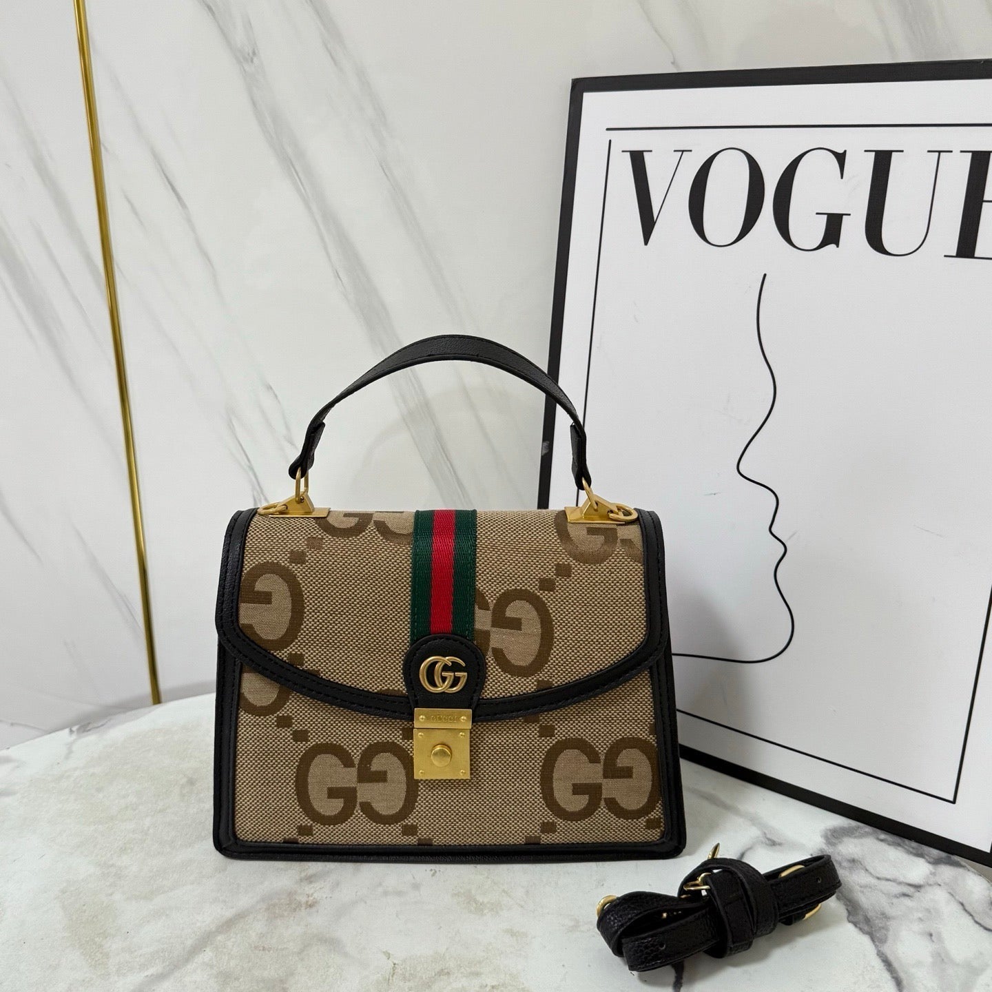 Luxuriöse Monogramm-Leder-Satchel – Foto 5