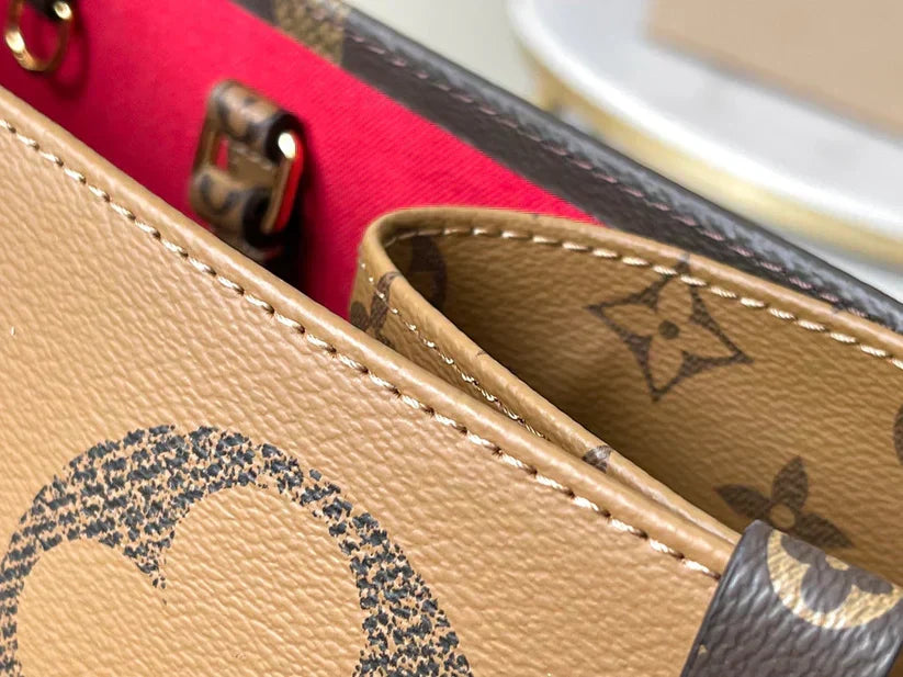 Luxuriöse Monogramm-Leder-Tote-Bag