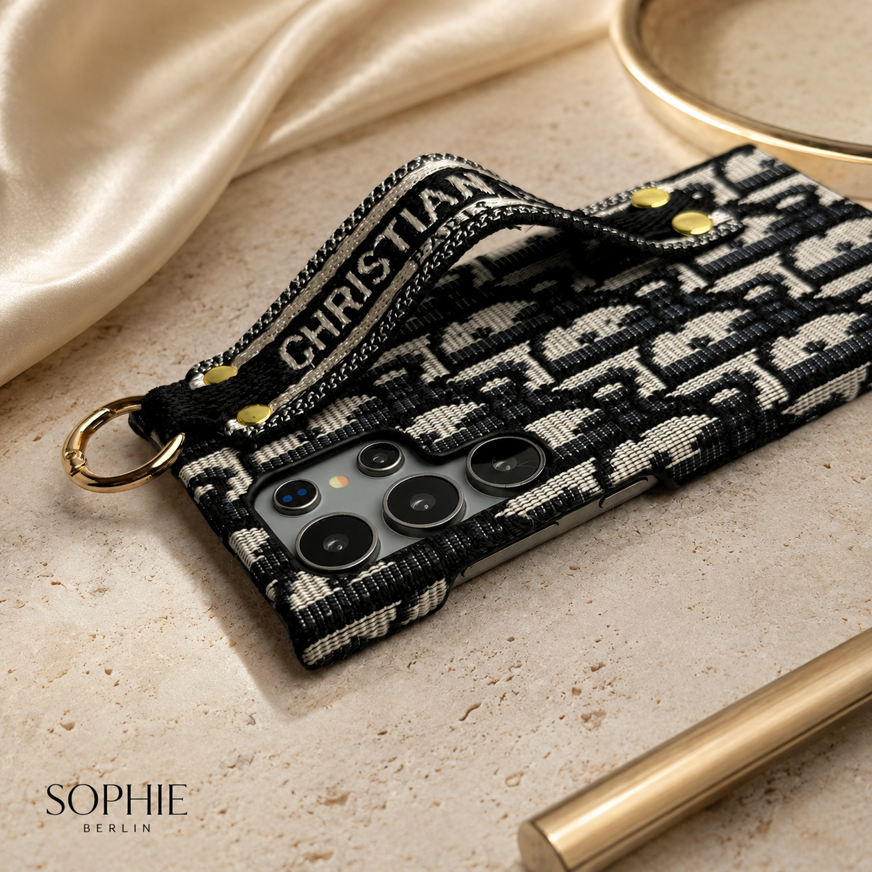 Luxus Belt-Pattern Handyhülle mit Griffband für Samsung Galaxy – Ansicht 4