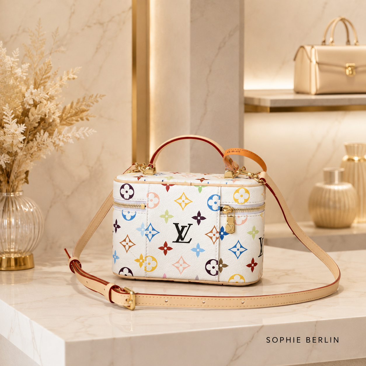Vintage Box Handtasche Weiß Rückansicht – Sophie Berlin