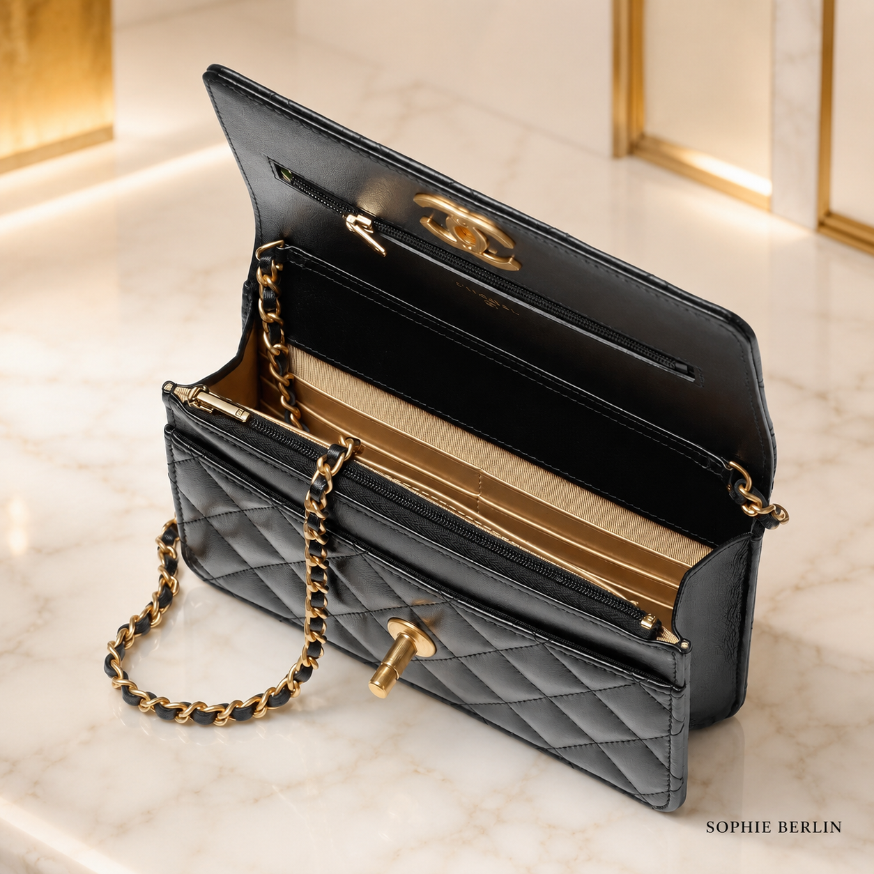 Perlen Wallet Schwarz – Innenansicht